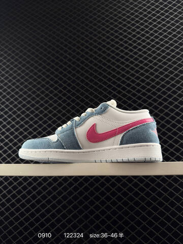 Jordan Air Jordan 1 Low HQ2001-400 White Light Blue Pink EU 36-46 Sneaker - Unisex (BS-80736)