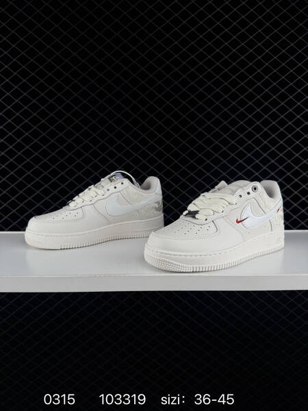Nike Air Force 1 07 Low White Cream with red mini Swoosh EU 36-45 casual lifestyle