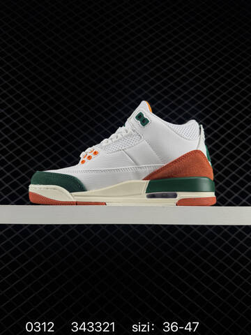 Jordan Air Jordan 3 Retro Rare Air White Dark Green Orange Cream EU 36-47 Basketball Shoe - Unisex (BS-79674)