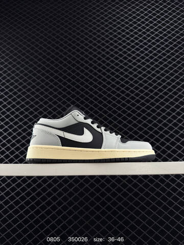 Jordan Air Jordan 1 Low HQ2010-012 Light Grey Black Pale Cream EU 36-46 Sneaker - Unisex (BS-80969)
