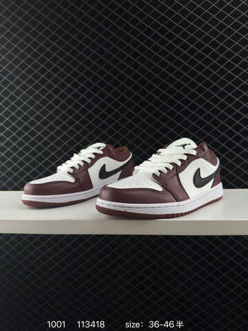 Jordan Air Jordan 1 Low HF3148 106 White Dark Red Black EU 36-46 Sneaker - Unisex (BS-80593)