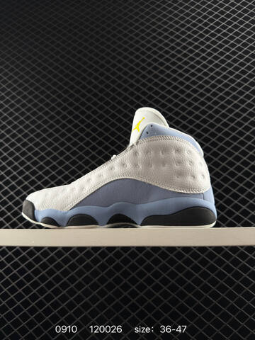 Jordan Air Jordan 13 Atmosphere Grey 414571 White Grey Blue Black Yellow EU 36-47 Basketball Shoe - Unisex (BS-80734)