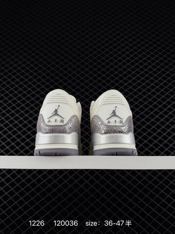 Jordan Air Jordan 3 Retro SE Sail Metallic Silver Grey EU 36-47 Basketball Shoe - Unisex (BS-79986)