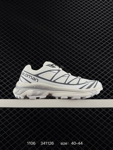 Salomon XT-6 Grey Black Off White 40-44 Trail Shoe Trail Running Sneakers - Men's (BS-85934)