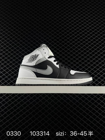 Jordan Air Jordan 1 Mid Black White Orange EU 36-45 Basketball Shoe - Unisex (BS-79581)