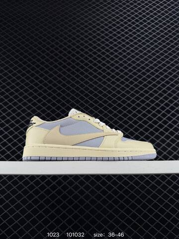 Jordan Air Jordan 1 Low Travis Scott DM7866-061 Pale Yellow Light Grey White EU 36-46 Sneaker - Unisex (BS-80451)