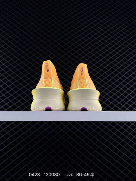 Nike Air Zoom Alphafly Next 3 Laser Orange with Volt Purple Blue gradient accents EU 36-45 half sizes available running lifestyle