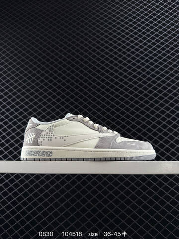 Jordan Air Jordan 1 Low Travis Scott Reverse Mocha Supreme Stone Island Dior Custom Grey Black Beige Brown Red White EU 36-45 Sneaker - Unisex (BS-80804)