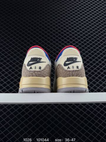 Jordan Air Jordan 3 Retro Seoul 2 0 Sail Beige Brown Red Blue EU 36-47 Basketball Shoe - Unisex (BS-80418)