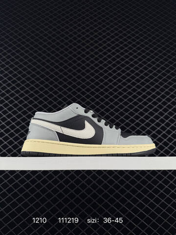 Jordan Air Jordan 1 Low Grey Black White Cream EU 36-45 Sneaker - Unisex (BS-80086)