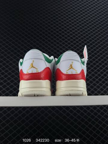 Jordan Air Jordan 3 Retro Hide And Sneak White Red Green Cream Gold EU 36-45 Basketball Shoe - Unisex (BS-80440)