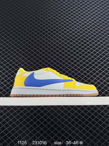 Jordan Air Jordan 1 Low Travis Scott DM7866-140 White Black Cream Blue EU 36-46 Sneaker - Unisex (BS-80194)