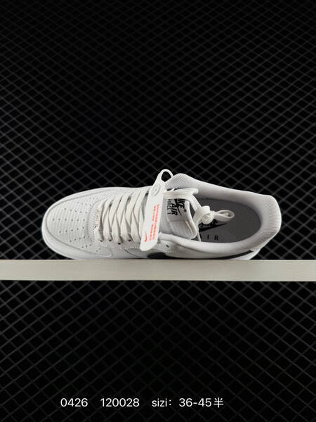 Nike Air Force 1 07 White with black Swoosh EU 36-45 half sizes available lifestyle