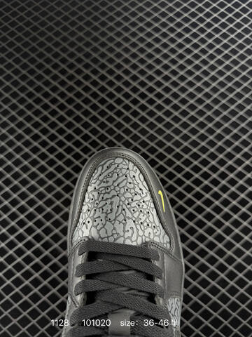 Jordan Air Jordan 1 Low Elephant SE Black Grey Neon Yellow EU 36-46 Sneaker - Unisex (BS-80167)
