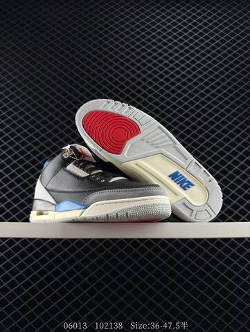 Jordan Air Jordan 3 Retro Rare Air Black Cream Blue Red EU 36-47 5 Basketball Shoe - Unisex (BS-81210)