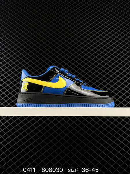 Nike Air Force 1 07 Black Blue Yellow EU 36-45 lifestyle