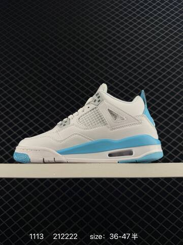 Jordan Air Jordan 4 Retro White Light Blue Grey EU 36-47 Basketball Shoe - Unisex (BS-80292)