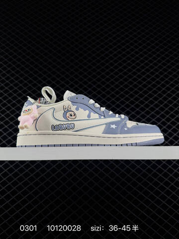 Jordan Air Jordan 1 Low Travis Scott Labubu Custom Off White Light Pink Light Blue EU 36-45 Sneaker - Unisex (BS-79708)