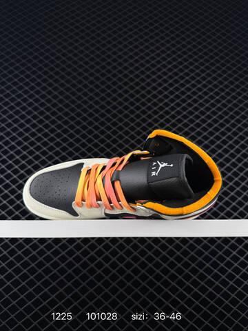 Jordan Air Jordan 1 Mid Sail Black Pink Orange EU 36-46 Basketball Shoe - Unisex (BS-79991)