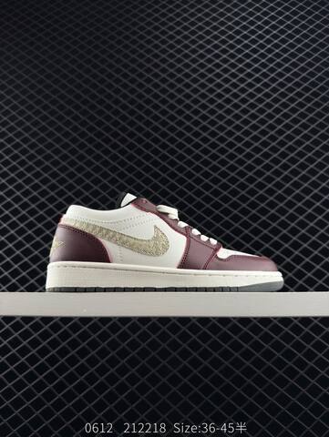 Jordan Air Jordan 1 Low FJ5735 100 Sail Dark Burgundy Metallic Gold Black EU 36-45 Sneaker - Unisex (BS-81222)