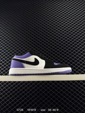 Jordan Air Jordan 1 Low Black White Purple EU 36-46 Sneaker - Unisex (BS-81003)