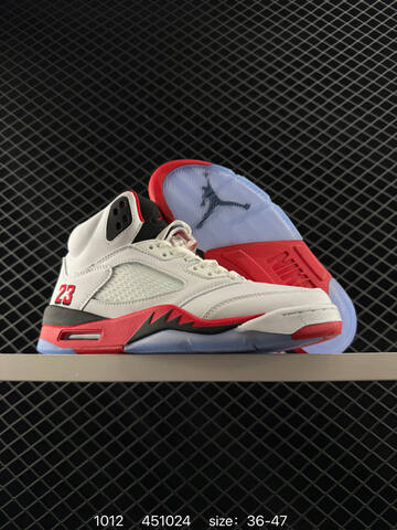 Jordan Air Jordan 5 Retro High HQ7978-101 White Red Black Blue EU 36-47 Basketball Shoe - Unisex (BS-80531)