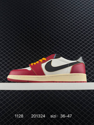 Jordan Air Jordan 1 Low Red White Black Yellow Cream EU 36-47 Sneaker - Unisex (BS-80164)