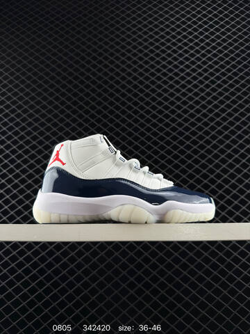 Jordan Air Jordan 11 Retro White Navy Blue Translucent EU 36-46 Basketball Shoe - Unisex (BS-80965)