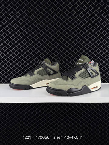 Jordan Air Jordan 4 Retro Undefeated Olive Green Black Sail Orange EU 40-47 5 Basketball Shoe - Men's (BS-80016)
