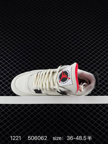 Jordan Air Jordan 4 Retro Flight Club Sail Black Red EU 36-48 5 Basketball Shoe - Unisex (BS-80014)