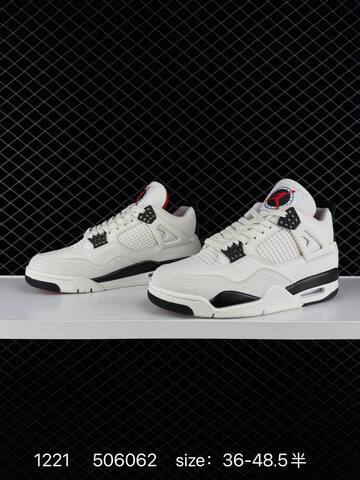 Jordan Air Jordan 4 Retro Flight Club Sail Black Red EU 36-48 5 Basketball Shoe - Unisex (BS-80014)