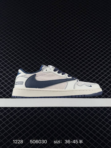 Jordan Air Jordan 1 Low OG Fragment Design x Travis Scott Sail Grey Navy Off White EU 36-45 Sneaker - Unisex (BS-79963)