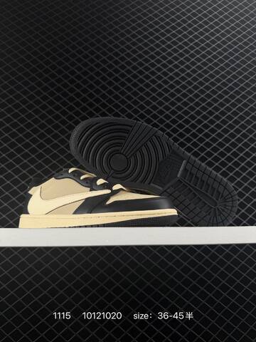 Jordan Air Jordan 1 Low Travis Scott Black Beige Cream EU 36-45 Sneaker - Unisex (BS-80274)