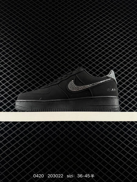 Nike Air Force 1 Triple White NOCTA x Chrome Hearts custom with metallic silver eyelets lace lock Love you forever embossed heel also all-black variant with rhinestone Swoosh and heel detailing EU 36-45 half sizes available lifestyle