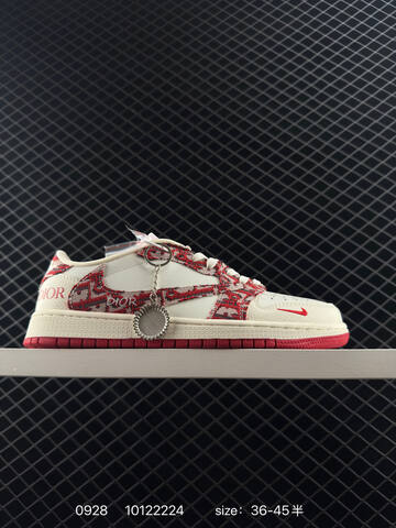 Jordan Air Jordan 1 Low Travis Scott Custom Beige Red White EU 36-45 Sneaker - Unisex (BS-80612)
