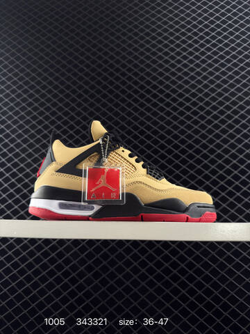 Jordan Air Jordan 4 Retro Tan Black Red White EU 36-47 Basketball Shoe - Unisex (BS-80575)