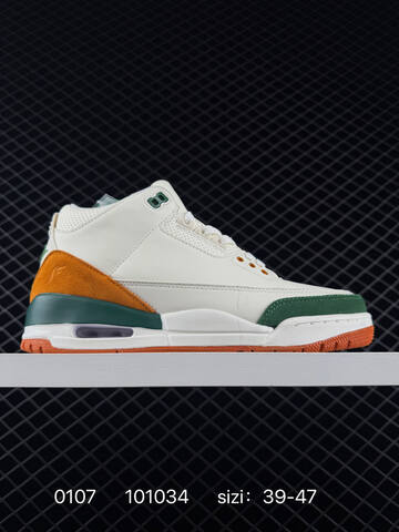 Jordan Air Jordan 3 Retro IF4491-100 Sail Dark Green Orange White EU 39-47 Basketball Shoe - Unisex (BS-79881)
