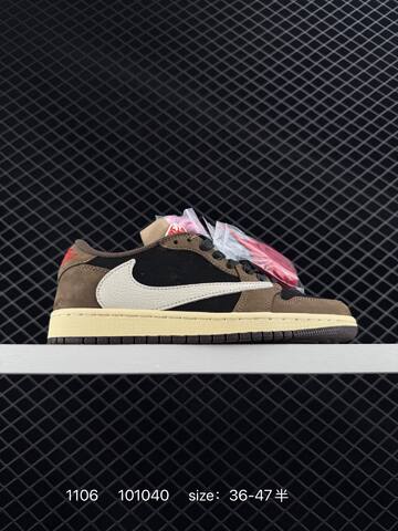 Jordan Air Jordan 1 Low OG SP Travis Scott Pink White Cream Red EU 36-47 Sneaker - Unisex (BS-80336)