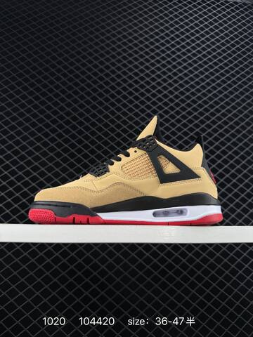 Jordan Air Jordan 4 Retro Tan Black White Red EU 36-47 Basketball Shoe - Unisex (BS-80476)