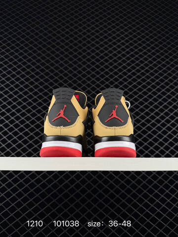 Jordan Air Jordan 4 Retro Tan Black White Red EU 36-48 Basketball Shoe - Unisex (BS-80083)
