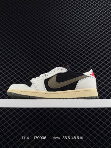 Jordan Air Jordan 1 Low OG SP DZ4137-106 Black White Olive Cream Red EU 35 5-48 5 Sneaker - Unisex (BS-80279)