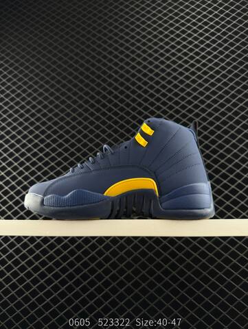 Jordan Air Jordan 12 Retro Navy Blue Yellow EU 40-47 Basketball Shoe - Men's (BS-81259)