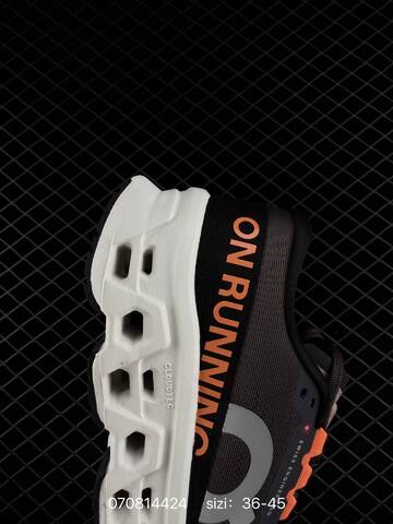 On Cloudmonster 2 Dark Grey Black White Orange EU 36-45 Running Shoe Running Sneakers - Unisex (BS-85067)
