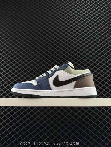 Jordan Air Jordan 1 Low White Blue Black Brown Light Green EU 36-46 Sneaker - Unisex (BS-81139)