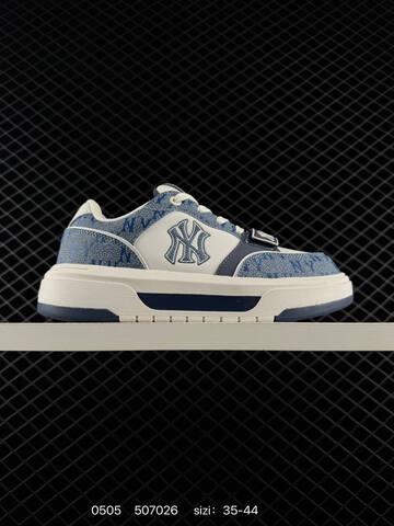 MLB Chunky Liner Mid NY Strap White Navy Blue EU 35-44 Skate Shoe Skate Sneakers - Unisex