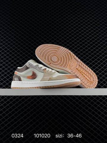 Jordan Air Jordan 1 Low SE Multi Color Distressed Light Green Brown White Orange EU 36-46 Sneaker - Unisex (BS-79616)