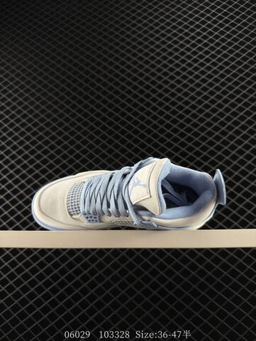 Jordan Air Jordan 4 Retro Aluminum White Light Blue Cream EU 36-47 Basketball Shoe - Unisex (BS-81128)