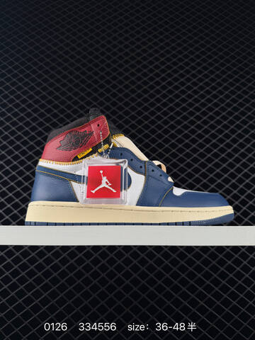 Jordan Union Los Angeles x Air Jordan 1 Retro High OG NRG Storm Blue White Navy Red Cream Black EU 36-48 Basketball Shoe - Unisex (BS-79760)