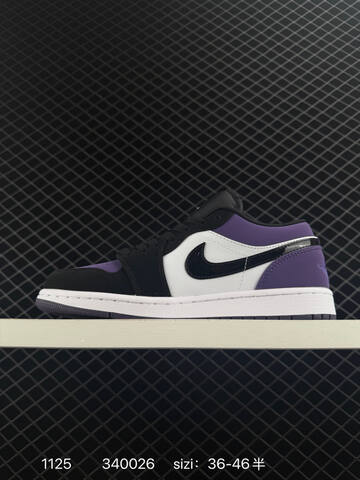 Jordan Air Jordan 1 Low Black Purple White EU 36-46 Sneaker - Unisex (BS-80197)