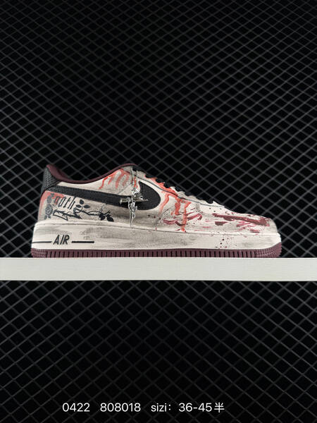 Nike Air Force 1 07 LV8 Multiple custom colorways including grey black light blue floral pastel camo distressed gothic white black red EU 36-45 half sizes available lifestyle